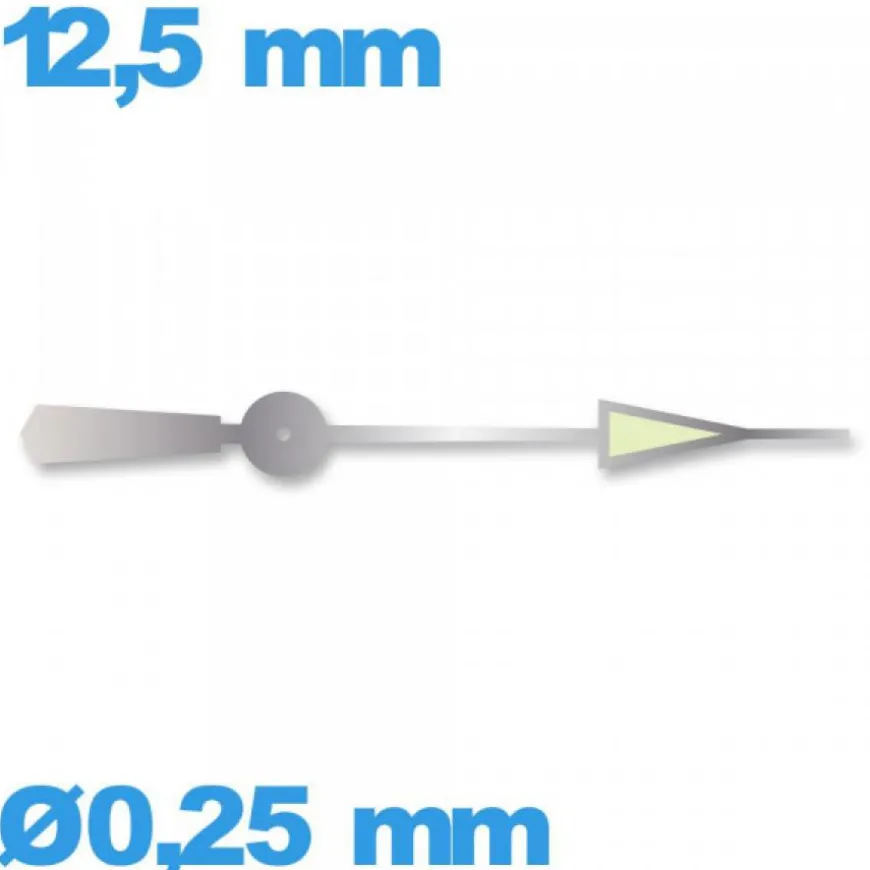 Aiguille argenté à l'unité diamètre : 0,25mm taille : 12,5mm des secondes mouvement phosphorescente