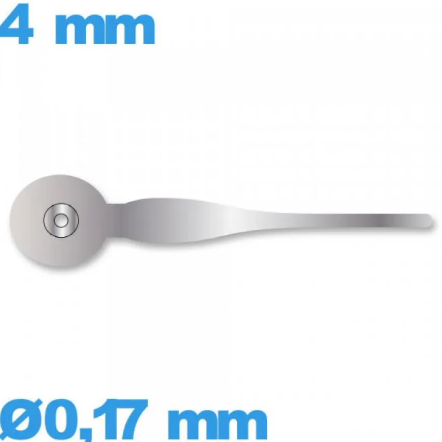 Aiguille argenté à l'unité Ø0,17 mm taille : 4 mm sous-cadran pour mouvement montre