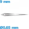 Aiguille argenté   Ø0,65 mm  taille : 9 mm (minute) pour mouvement de montre lumineuse nuit