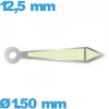 Aiguille argenté seule  longueur : 12.5mm cadran central (minute) de mouvement montre luminescente