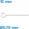 Aiguille blanc   Ø0,70 mm long : 12mm  des minutes de mouvement de montre