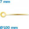 Aiguille cadran central des heures seule  Ø1,00 mm  taille : 7mm mouvement de montre - doré