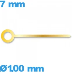 Aiguille cadran central des heures seule  Ø1,00 mm  taille : 7mm mouvement de montre - doré