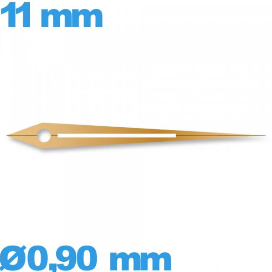 Aiguille cadran central (minute) seule diam : 0,90 mm long : 11mm lumineuse nuit de mouvement montre - or rose