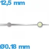 Aiguille cadran central (seconde) de marque Horotec à l'unité  Ø0,18 mm  taille : 12,5 mm luminescente de mouvement  - argenté