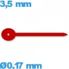 Aiguille complication seule diamètre : 0,17mm long : 3,5 mm  pour mouvement montre - rouge