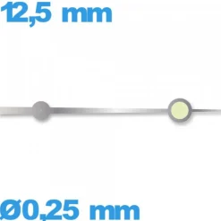 Aiguille de marque Horotec argenté  diam : 0,25mm  longueur : 12,5mm des secondes   phosphorescente