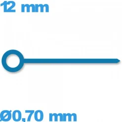 Aiguille  de mouvement  bleu diamètre : 0,70 mm longueur : 12mm cadran principal des minutes -