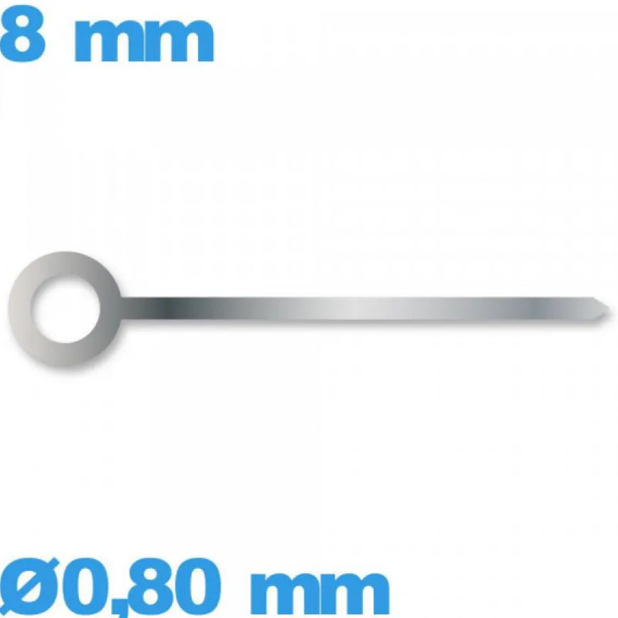 Aiguille de mouvement de montre argenté Ø0,80 mm cadran central (heure) Suisse