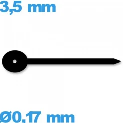 Aiguille  de mouvement montre noir diam : 0,17 mm  longueur : 3,5mm sous-cadran