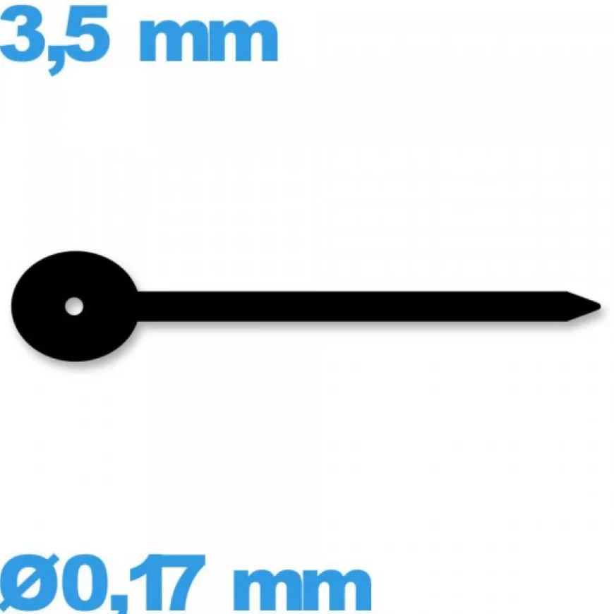 Aiguille de mouvement montre noir diam : 0,17 mm longueur : 3,5mm sous-cadran