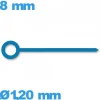 Aiguille des heures à l'unité diam : 1,20mm  longueur : 8 mm mouvement  - bleu