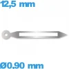 Aiguille des minutes de marque Horotec à l'unité  Ø0,90 mm  luminescente pour mouvement  - argenté