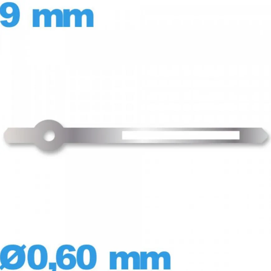 Aiguille des minutes marque Horotec seule diamètre : 0,60mm longueur : 9mm phosphorescente - argenté