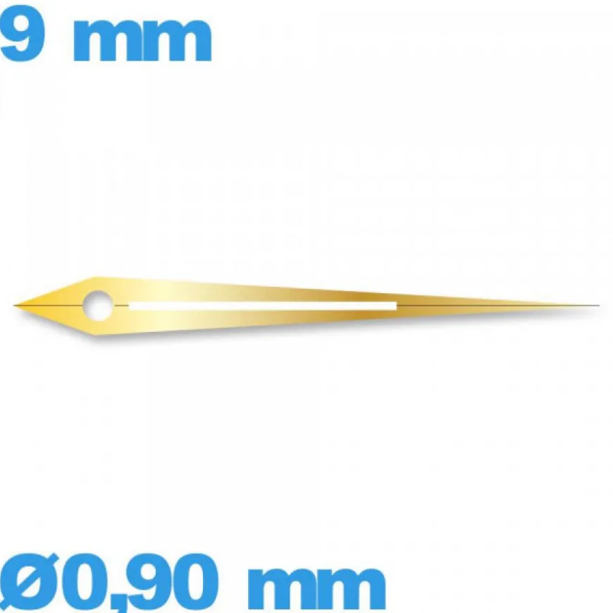 Aiguille des minutes seule Ø0,90 mm taille : 9mm luminescente de montre - doré