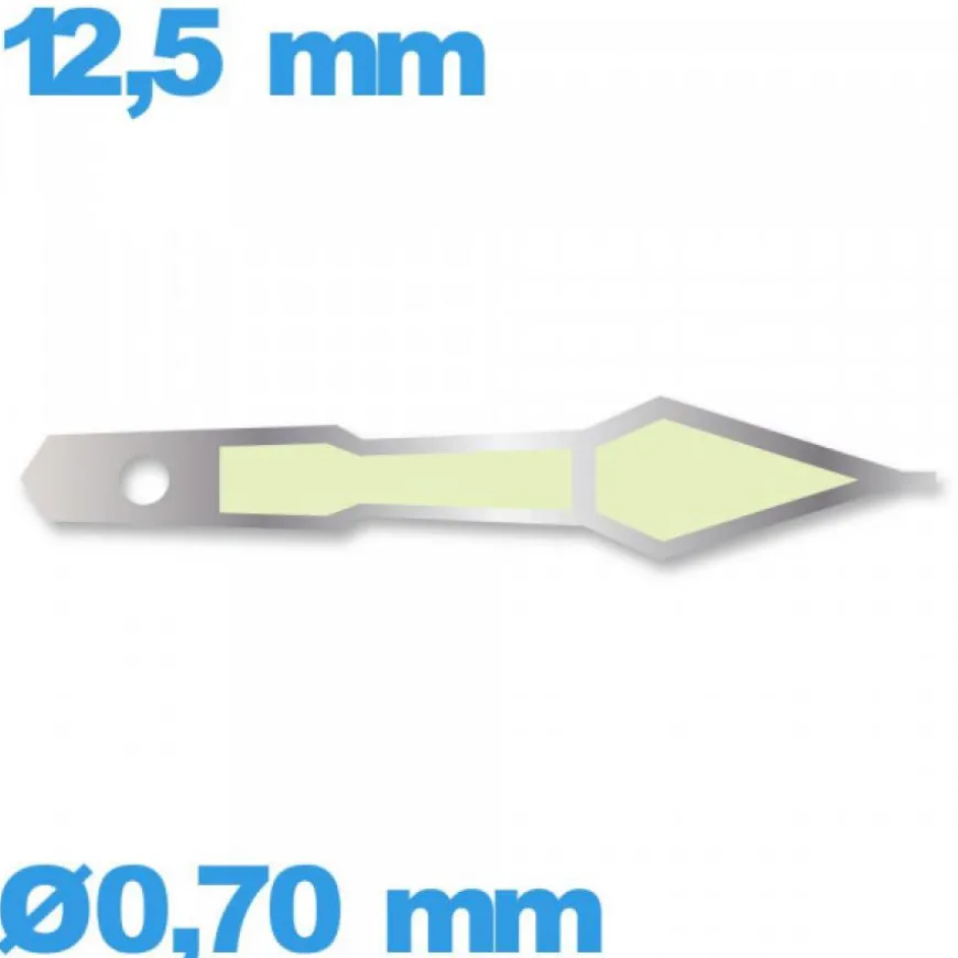 Aiguille des minutes seule taille : 12,5 mm luminescente mouvement montre - argenté