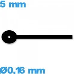 Aiguille de sous-cadran noir mouvement de montre à l'unité   Ø0,16 mm long : 5mm