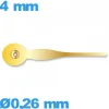 Aiguille de sous-cadran seule  Ø0,26 mm longueur : 4mm mouvement montre - doré
