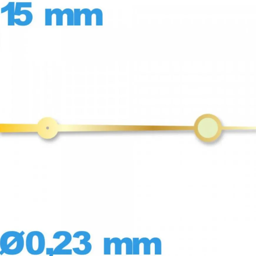 Aiguille diam : 0,23 mm long : 15 mm luminescente des secondes doré montre à l'unité de marque Horotec