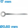 Aiguille  diam : 0,60mm  longueur : 17mm des minutes argenté pour mouvement  seule