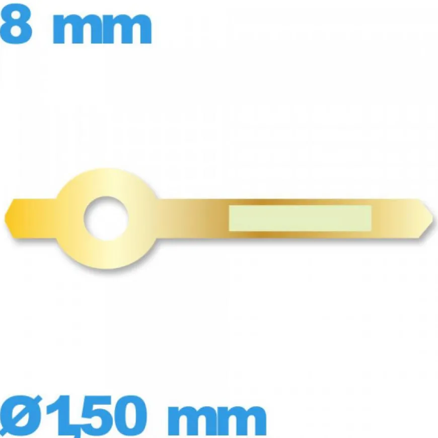 Aiguille diam : 1,50mm longueur : 8mm lumineuse (heure) doré mouvement montre seule Horotec