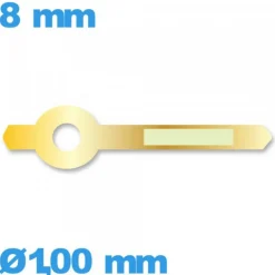 Aiguille  diam : 1,00mm  longueur : 8mm phosphorescente des heures doré de mouvement  à l'unité marque Horotec