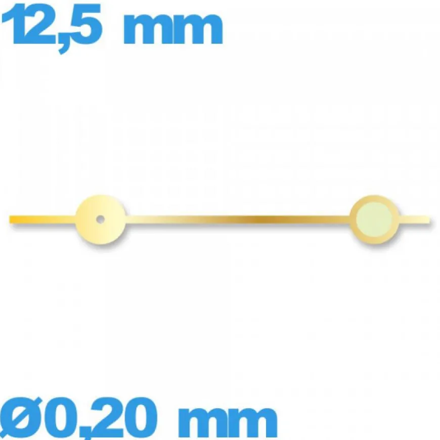 Aiguille diam : 0,20 mm taille : 12,5 mm lumineuse des secondes doré pour mouvement à l'unité