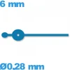 Aiguille  diamètre : 0,28 mm long : 6 mm  de sous-cadran bleu de mouvement montre à l'unité
