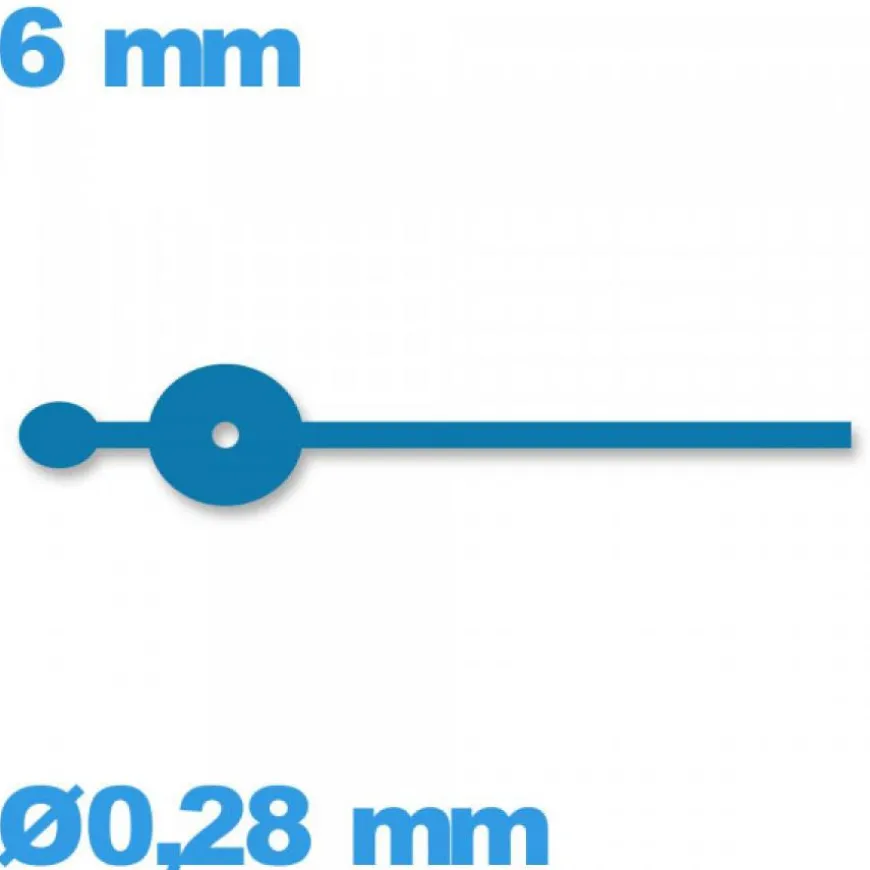 Aiguille diamètre : 0,28 mm long : 6 mm de sous-cadran bleu de mouvement montre à l'unité