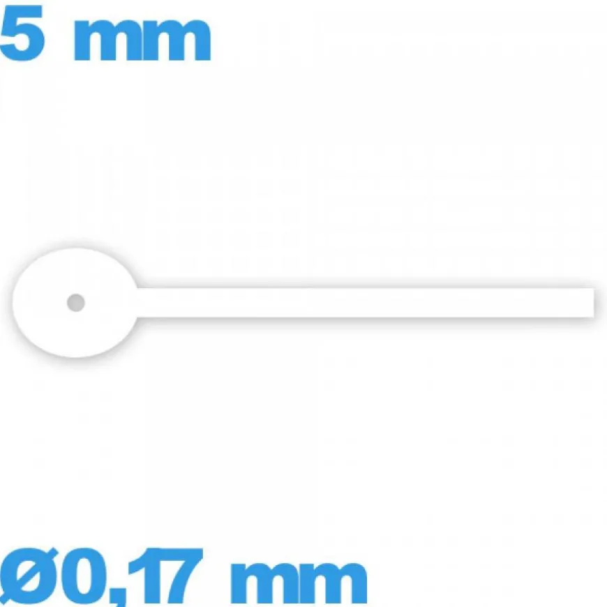 Aiguille diamètre : 0,17mm long : 5 mm de sous-cadran blanc pour mouvement montre seule