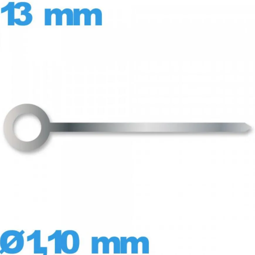Aiguille diamètre : 1,10 mm longueur : 13 mm cadran central des heures argenté mouvement montre à l'unité