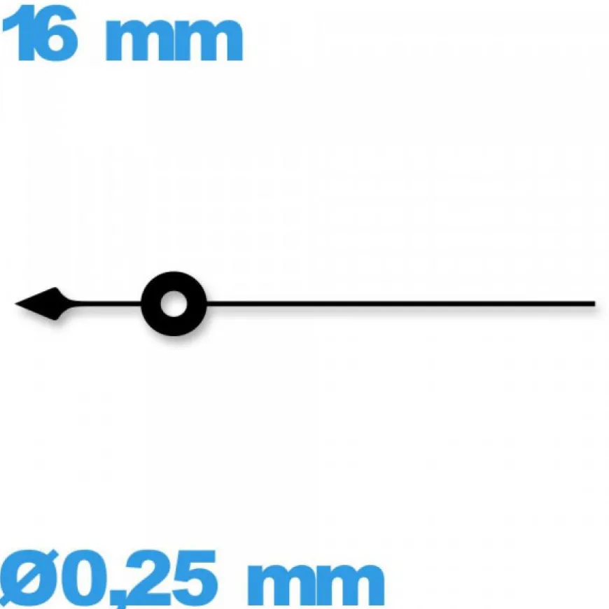 Aiguille diamètre : 0,25 mm longueur : 16mm cadran principal (seconde) noir de mouvement de montre seule