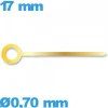 Aiguille doré  diamètre : 0,70 mm  cadran central (minute) de mouvement