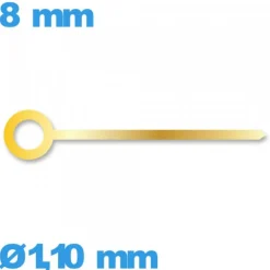 Aiguille doré seule diamètre : 1,10 mm longueur : 8 mm cadran principal (heure) mouvement