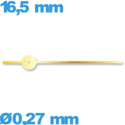 Aiguille doré seule  Ø0,27 mm longueur : 16.5 mm cadran central des secondes de mouvement montre