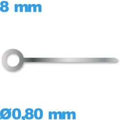 Aiguille (heure) à l'unité  Ø0,80 mm long : 8mm  pour mouvement  - argenté