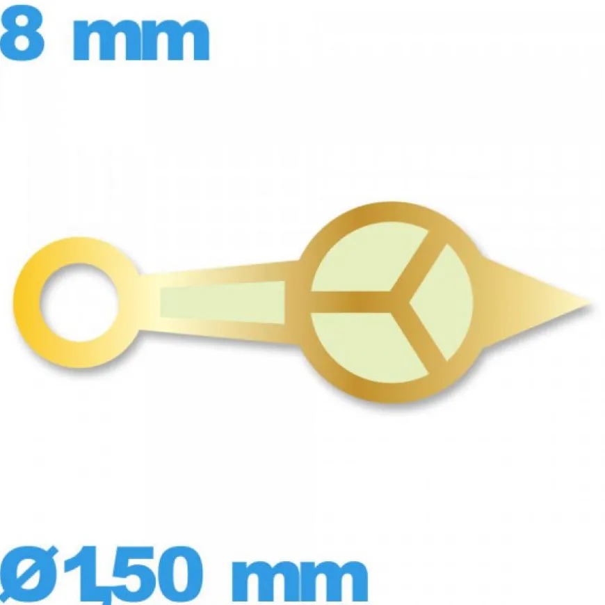 Aiguille Horotec doré Ø1,50 mm cadran central des heures montre lumineuse