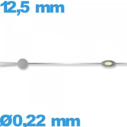 Aiguille luminescente des secondes de marque Horotec argenté pour mouvement  à l'unité Suisse  long : 12,5mm