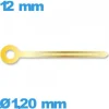 Aiguille luminescente (minute) doré pour mouvement  seule Suisse  Ø1,20 mm longueur : 12mm