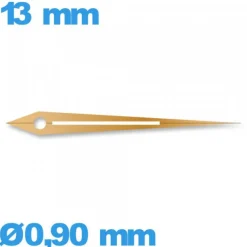 Aiguille lumineuse des minutes or rose pour mouvement de montre    Ø0,90 mm  taille : 13 mm