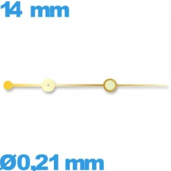 Aiguille lumineuse des secondes cadran central doré de mouvement montre    Ø0,21 mm  taille : 14mm