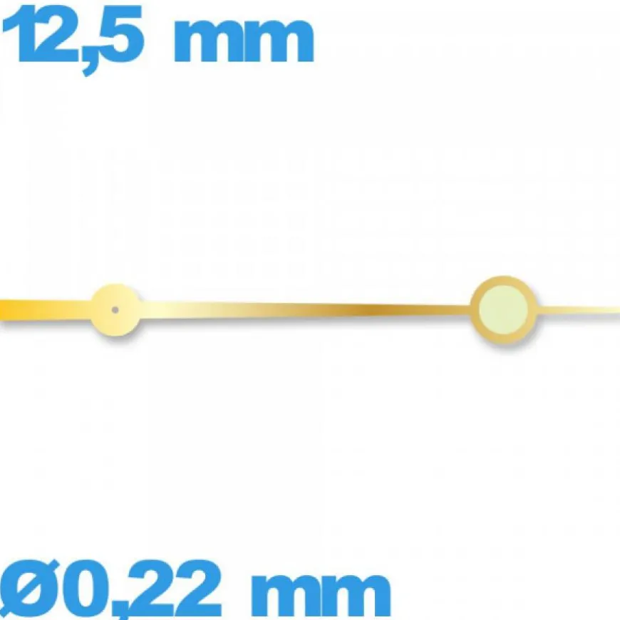 Aiguille lumineuse des secondes Horotec doré montre diamètre : 0,22 mm longueur : 12,5 mm