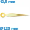 Aiguille lumineuse (minute) cadran principal doré pour mouvement de montre seule Suisse  Ø1,20 mm longueur : 12.5 mm
