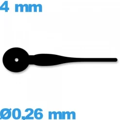 Aiguille à l'unité  de montre noir  Ø0,26 mm long : 4 mm  de sous-cadran -
