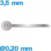 Aiguille à l'unité mouvement montre argenté  Ø0,20 mm longueur : 3,5 mm complication
