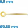 Aiguille à l'unité pour mouvement  doré diamètre : 0,80 mm long : 8.5 mm  de marque Horotec - Suisse