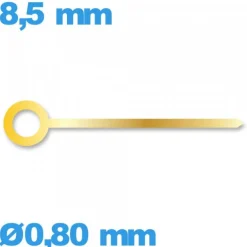 Aiguille à l'unité pour mouvement  doré diamètre : 0,80 mm long : 8.5 mm  de marque Horotec - Suisse