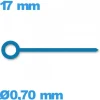 Aiguille à l'unité pour mouvement  bleu  Ø0,70 mm longueur : 17mm (minute)
