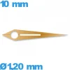 Aiguille à l'unité pour mouvement de montre phosphorescente or rose  Ø1,20 mm  taille : 10 mm des heures