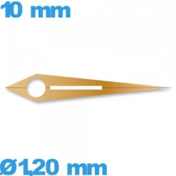 Aiguille à l'unité pour mouvement de montre phosphorescente or rose  Ø1,20 mm  taille : 10 mm des heures